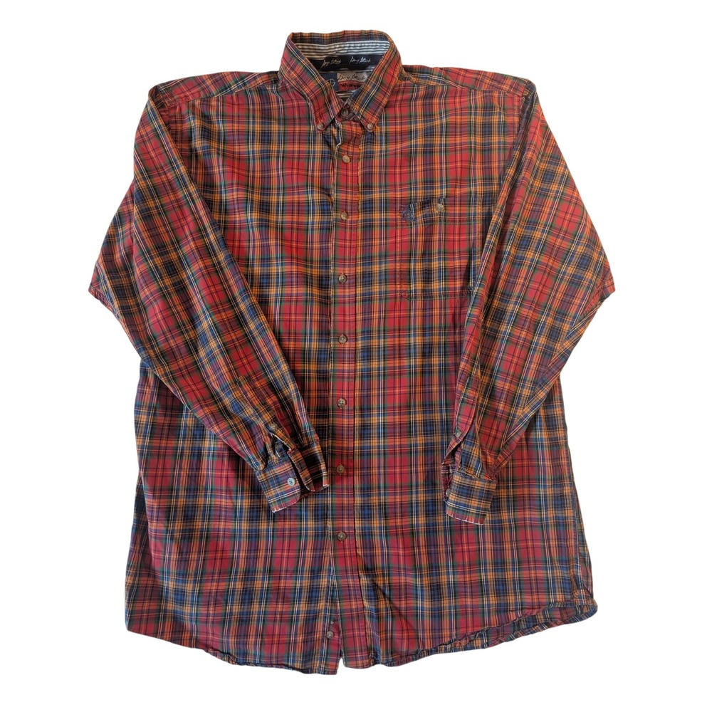 Wrangler George Strait Plaid Shirt Size Large Western Cowboy‎ Cut rodeo rustic
